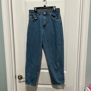 & Denim Loose Mom Jean, Ultra High Waist, Ankle Length, Sz 6